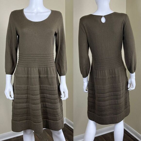 Sundance Dresses & Skirts - Sundance Women's Size M Sculptured Delight Silk Cotton Sweater Midi Dress Ruffle